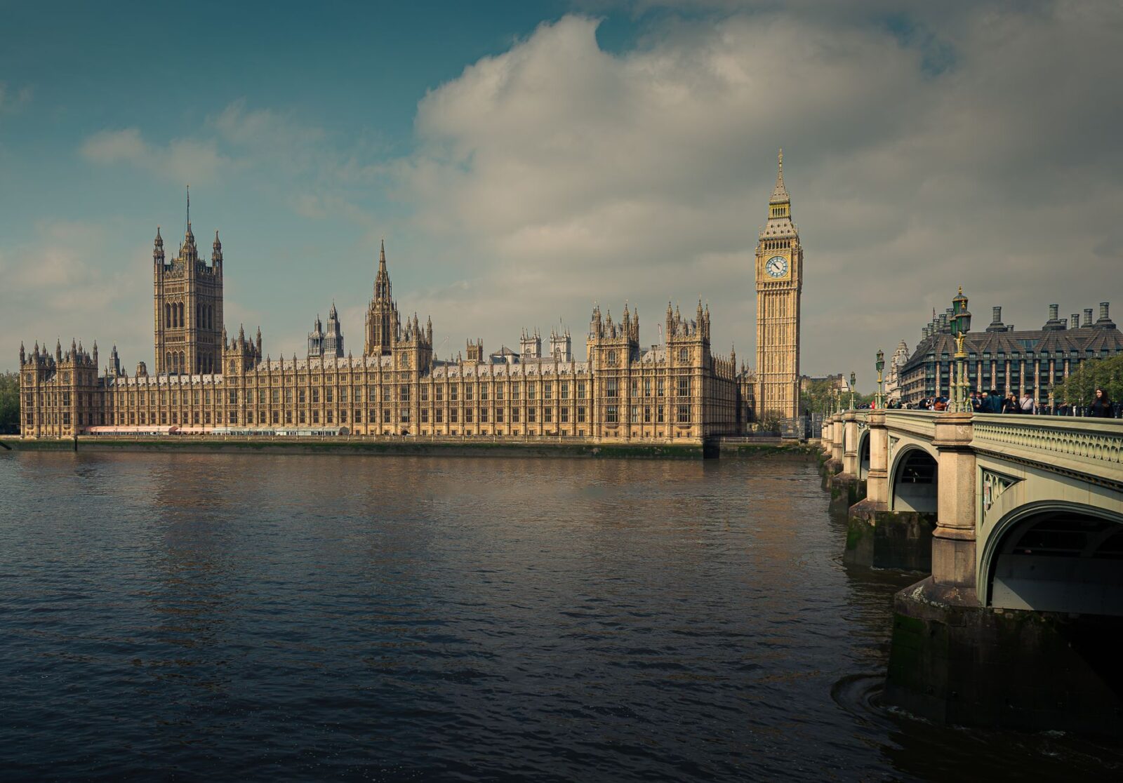 The Houses of Parliament and Big Ben beside the River Thames in London