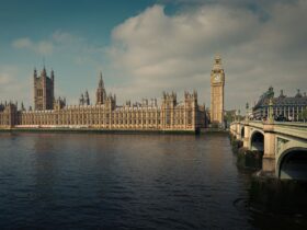 The Houses of Parliament and Big Ben beside the River Thames in London
